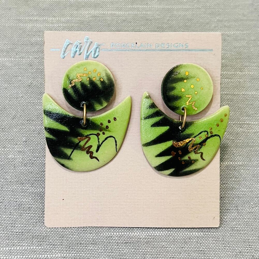 New Caroline Koons Porcelain Design Earrings